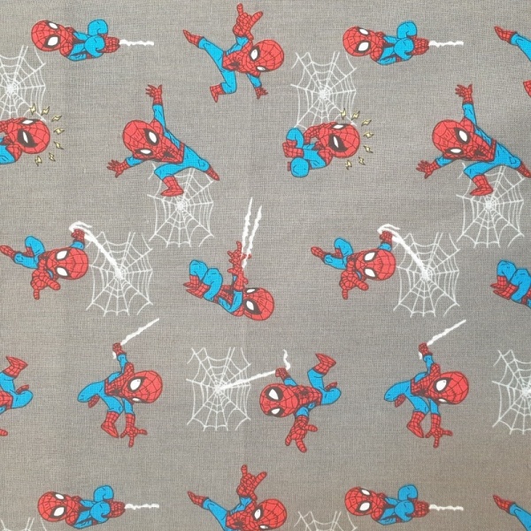 100% Cotton - Mini Spiderman Grey